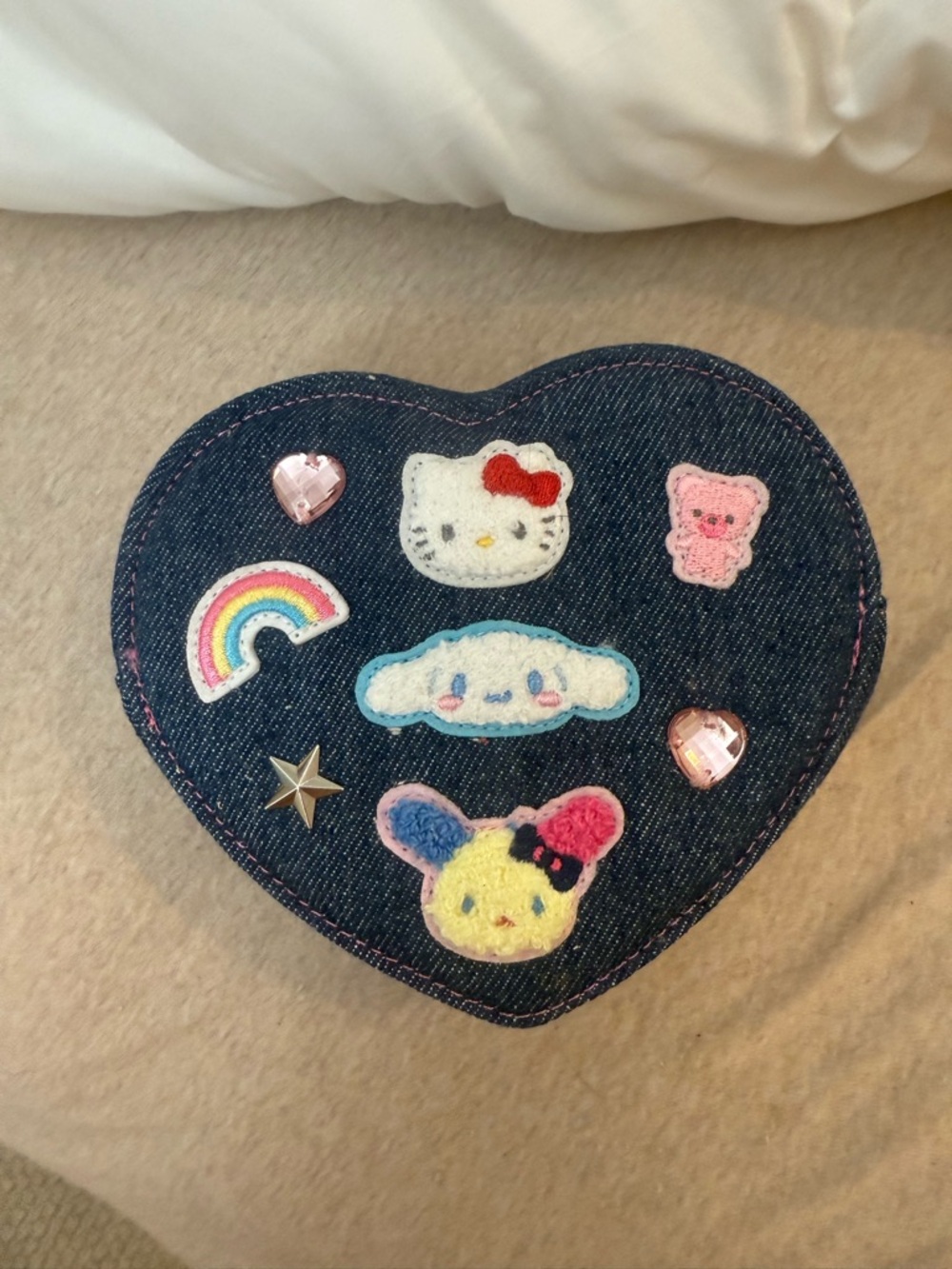 NEW DENIM SANRIO HELLO KITTY POUCH